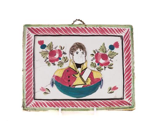 A COMMEMORATIVE PEARLWARE RECTANGULAR PLAQUE