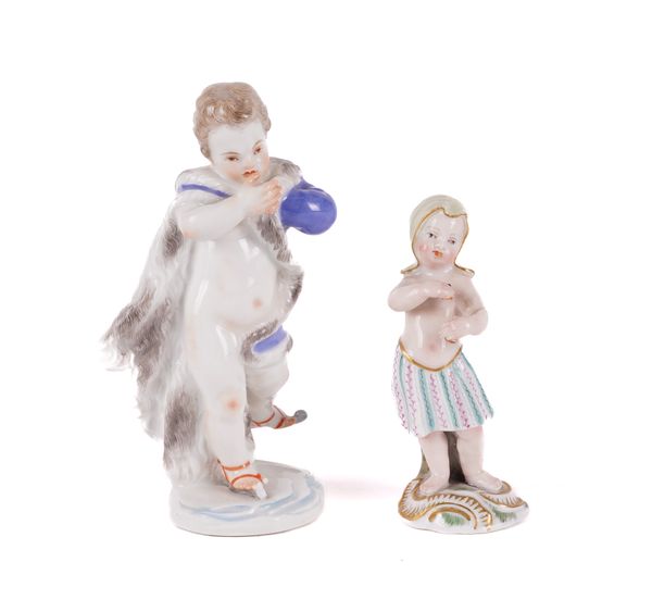 A MEISSEN FIGURE REPRESENTING WINTER (2)