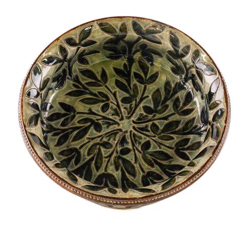 A DOULTON STONEWARE FOOTED BOWL