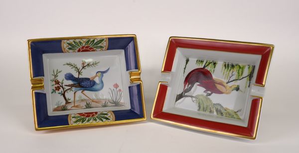 TWO HERMES RECTANGULAR ASHTRAYS (2)