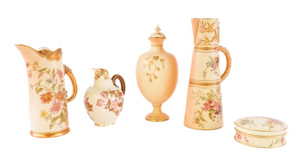 FOUR ITEMS OF ROYAL WORCESTER BLUSH IVORY PORCELAIN (7)