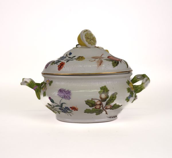 A MEISSEN OVAL TWO-HANDLED TUREEN AND COVER (2)