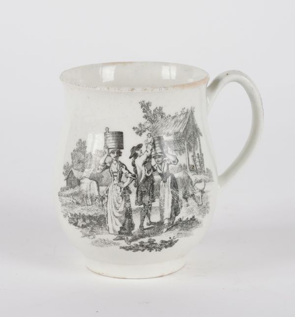 A SMALL WORCESTER BALUSTER MUG