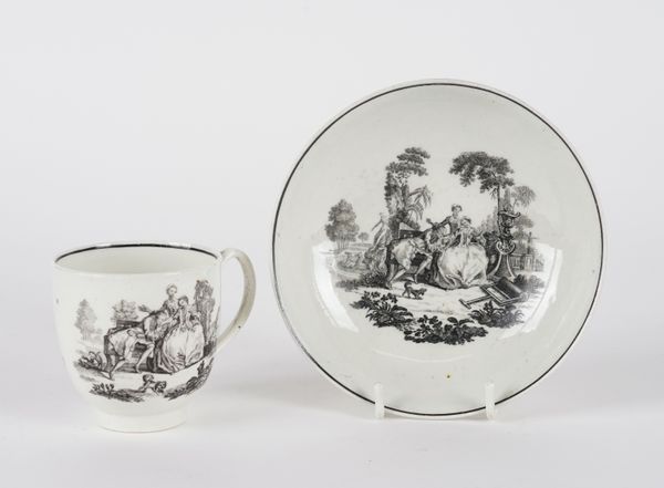 A WORCESTER COFFEE CUP AND SAUCER (2)