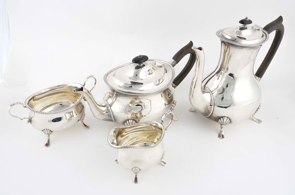 A SILVER FOUR-PIECE TEA AND COFFEE SET