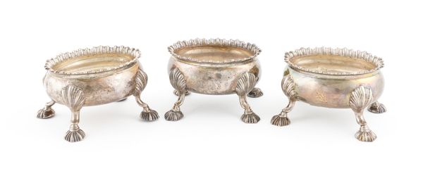 THREE GEORGE III SILVER SALTS (3)