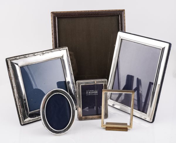 FOUR SILVER MOUNTED PHOTOGRAPH FRAMES AND TWO FURTHER (6)