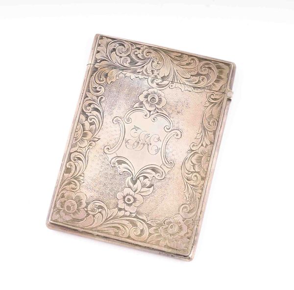 A VICTORIAN SILVER RECTANGULAR VISITING CARD CASE