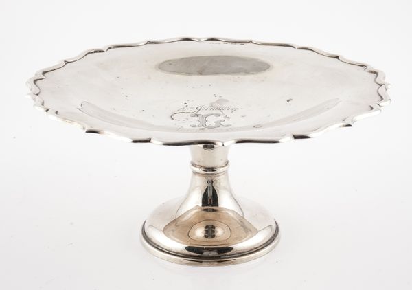 A SILVER PEDESTAL COMPORT