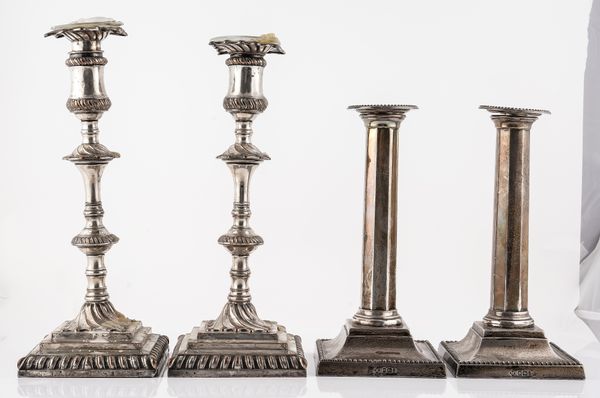 TWO PAIRS OF CANDLESTICKS (4)