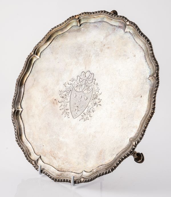 A GEORGE III SILVER SALVER