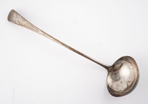 A GEORGE III SILVER SOUP LADLE