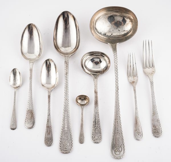 A SCOTTISH SILVER CANTEEN OF TABLE FLATWARE