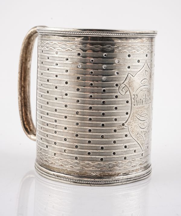 A VICTORIAN SILVER CHRISTENING MUG