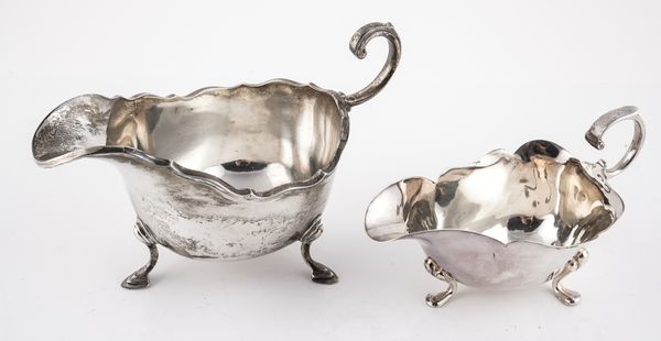 TWO SILVER SAUCEBOATS (2)