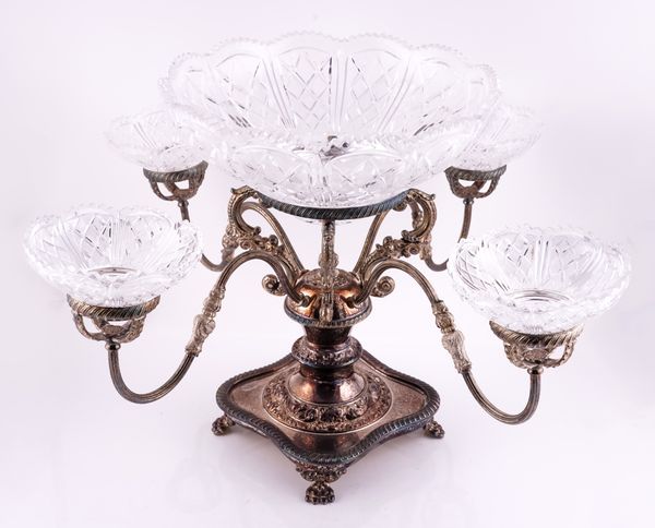 A PLATED TABLE CENTREPIECE EPERGNE