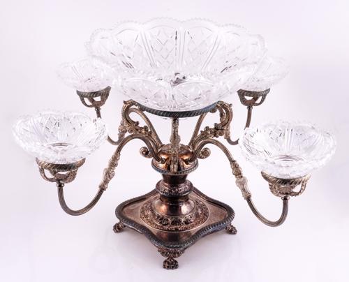 A PLATED TABLE CENTREPIECE EPERGNE