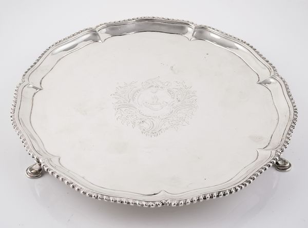 A GEORGE III SILVER SALVER