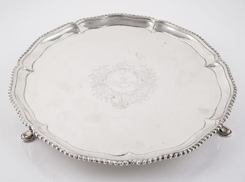 A GEORGE III SILVER SALVER
