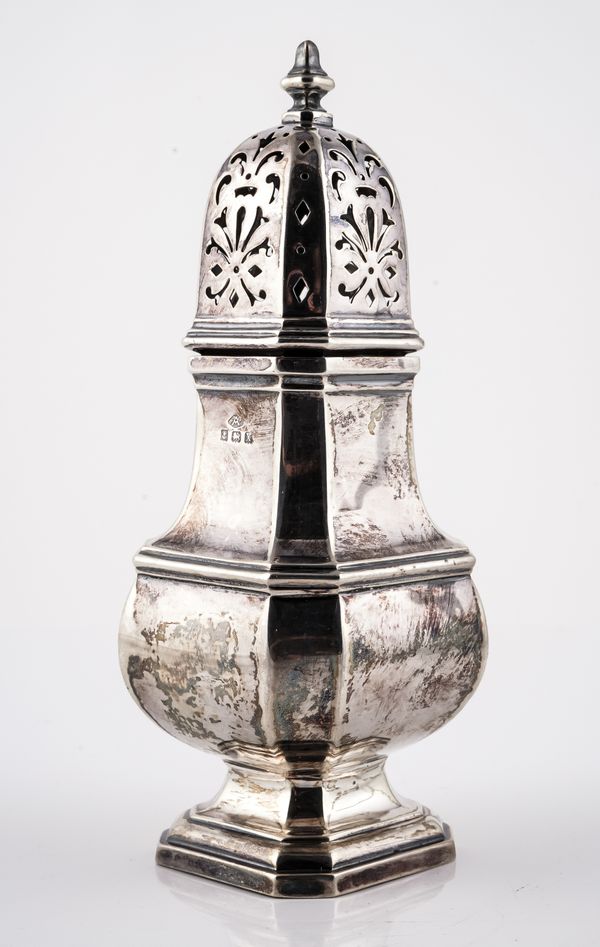 A SILVER SUGAR CASTER