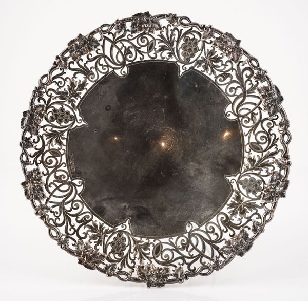 A SILVER PEDESTAL DISH