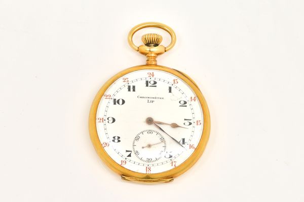 A GOLD CASED KEYLESS WIND OPENFACED GENTLEMAN'S POCKET WATCH