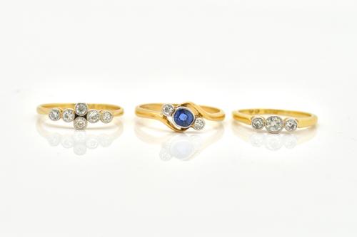 THREE EDWARDIAN DIAMOND RINGS (3)