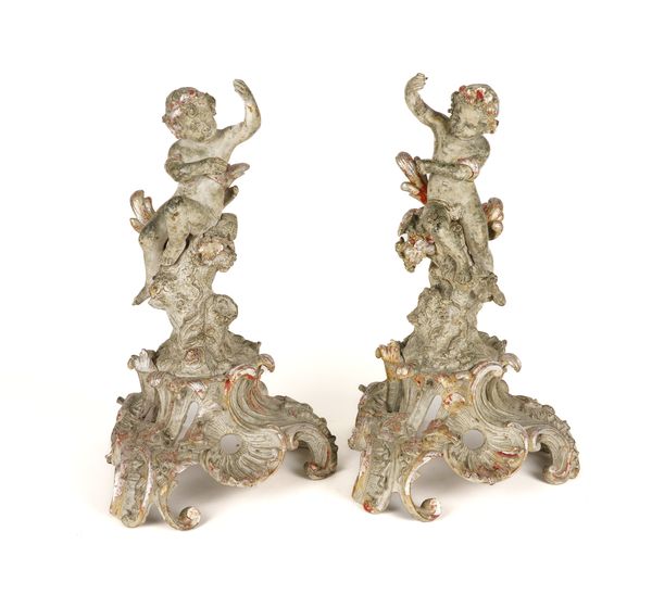 A PAIR OF ROCOCO REVIVAL GILT-BRONZE AND PATINATED BASES (2)