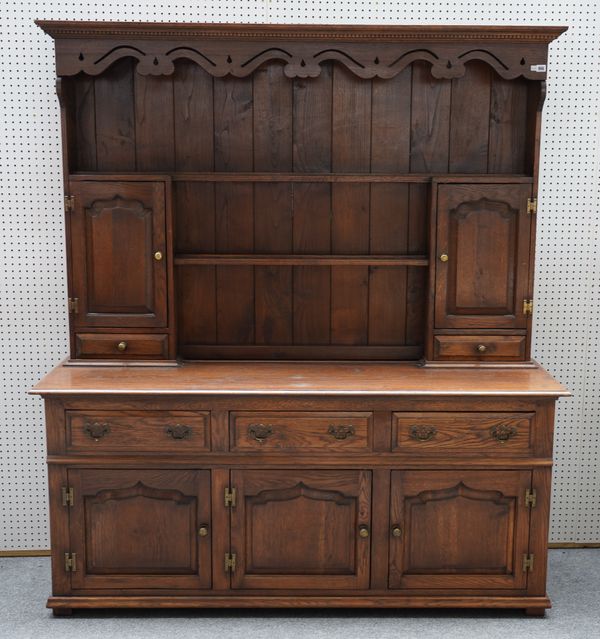 AN 18TH CENTURY STYLE OAK DRESSER