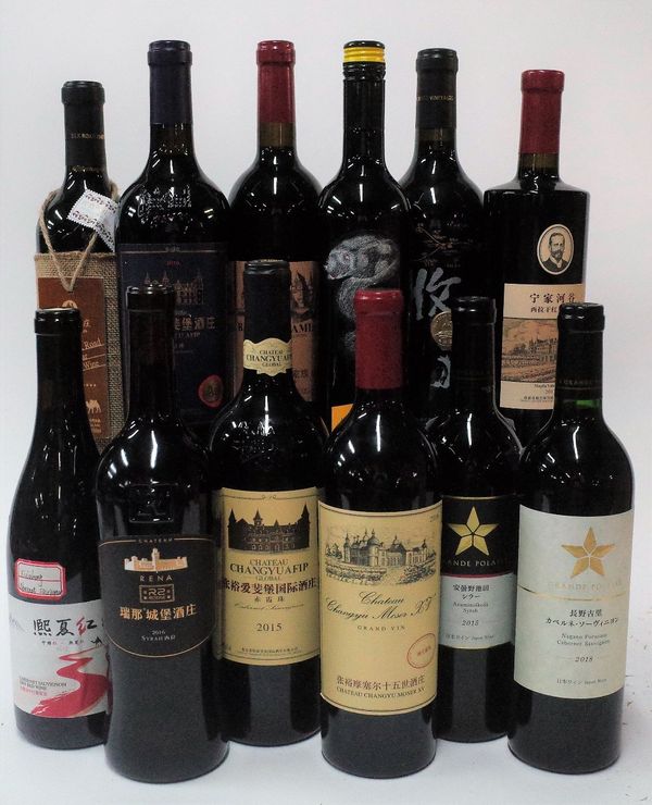 12 BOTTLES CHINESE AND JAPANESE RED WINE