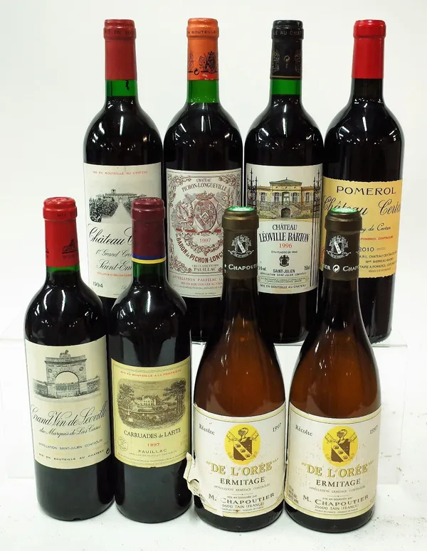 8 BOTTLES FRENCH RED AND WHITE WINE