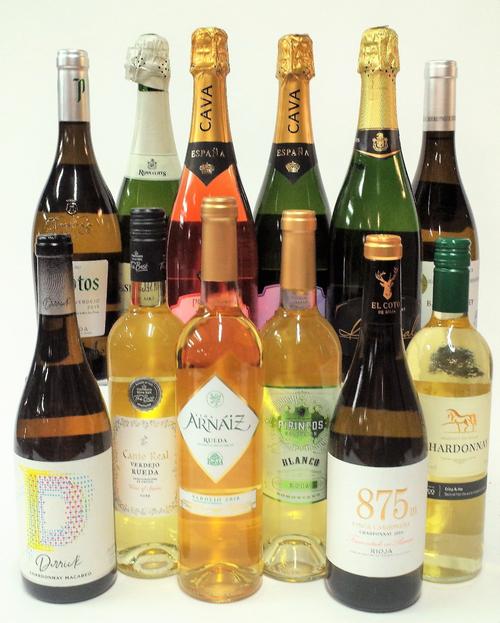 12 BOTTLES SPANISH WHITE AND  SPARKLING WINE