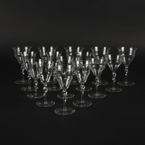 A GROUP OF FIFTEEN JAMES POWELL & SONS WHITEFRIARS DRINKING GLASSES (15)