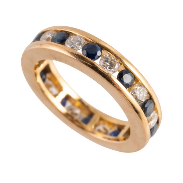 A SAPPHIRE AND DIAMOND FULL ETERNITY RING (2)