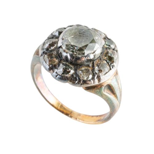 A 19TH CENTURY DIAMOND CLUSTER RING