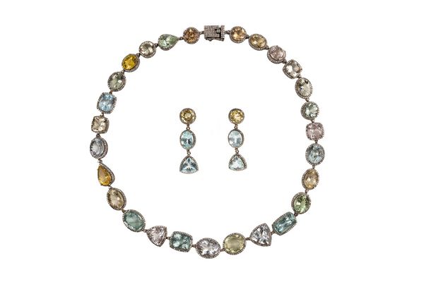 A GEMSET NECKLACE AND EARRINGS (5)