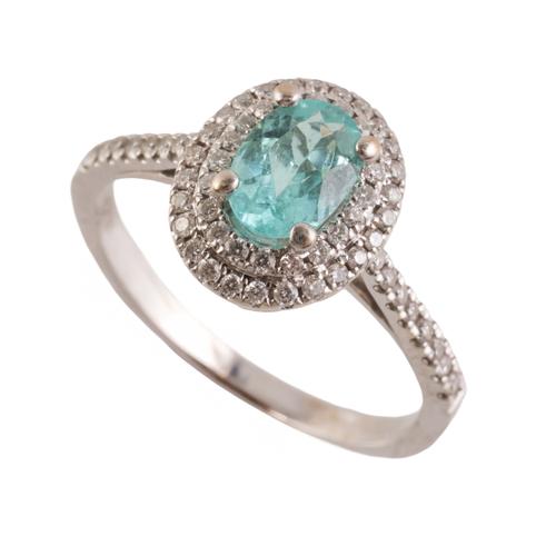 A PARAIBA TOURMALINE AND DIAMOND RING (3)