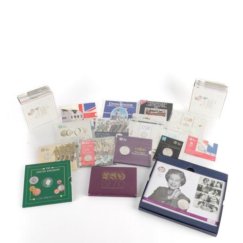 A GROUP OF BRITISH MOSTLY ROYAL MINT COLLECTOR'S COINS