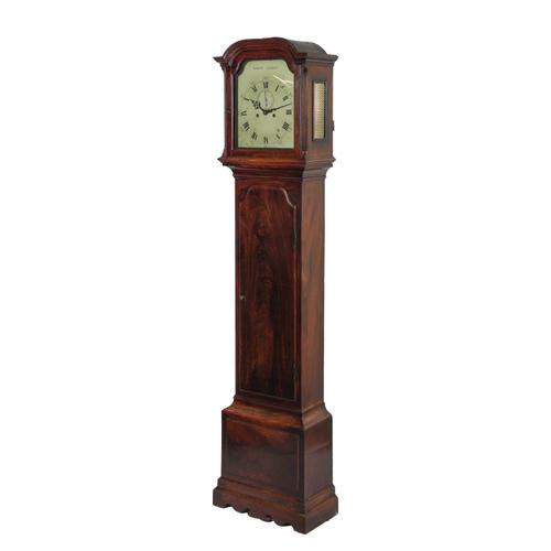 A LATE GEORGE III MAHOGANY LONGCASE CLOCK