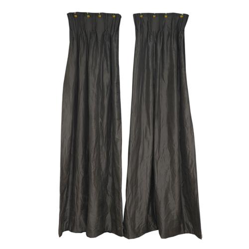 TWELVE DARK SILK INTERLINED CURTAINS (12)