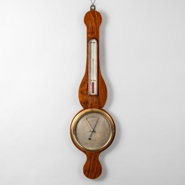 A GEORGE III MAHOGANY AND BOXWOOD-OUTLINED WHEEL BAROMETER