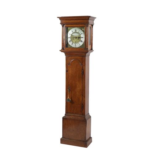 A GEORGIAN OAK STRIKING LONGCASE CLOCK