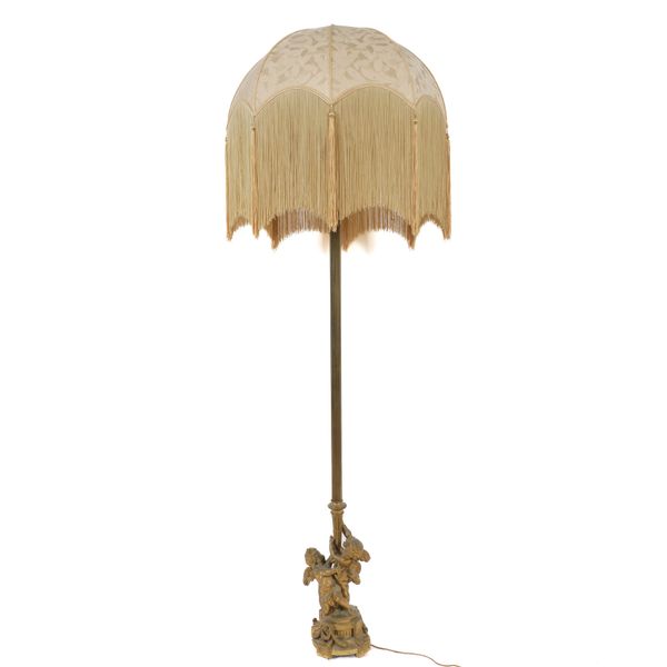 A LOUIS XVI STYLE GILT-METAL FLOOR STANDING LAMP (2)