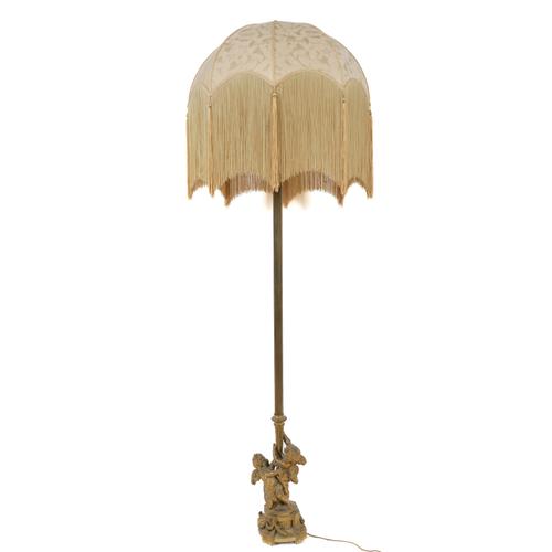 A LOUIS XVI STYLE GILT-METAL FLOOR STANDING LAMP (2)