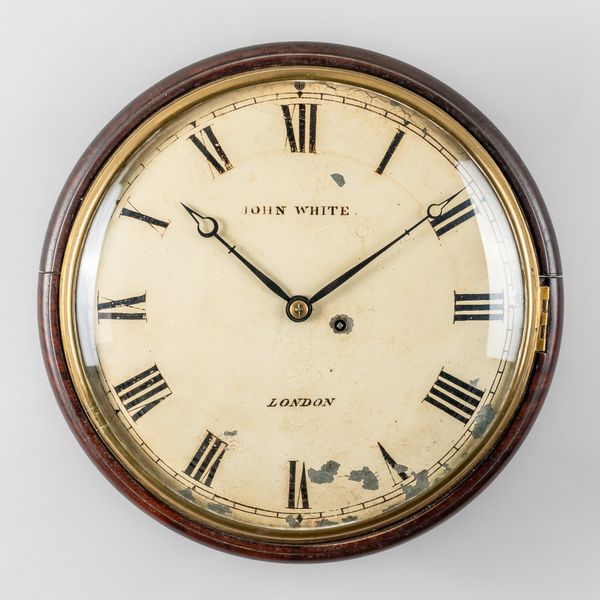 A REGENCY MAHOGANY FUSÉE DIAL CLOCK