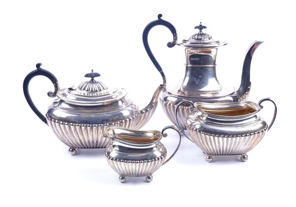 A SILVER FOUR PIECE TEA AND COFFEE SET (4)