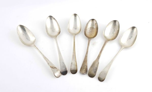 SIX SILVER TABLESPOONS (6)