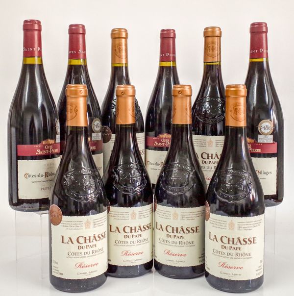 Ten bottles of French red wine (10)