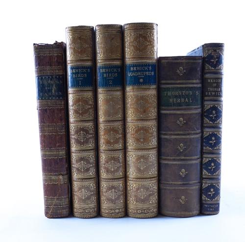 BEWICK, Thomas (1753-1828). The Fables, 1818, large 8vo, illustrations by Thomas Bewick, contemporary half calf, FIRST EDITION with the "thumbprint" receipt leaf SIGNED by Bewick. With 5 other books by Bewick. (6)