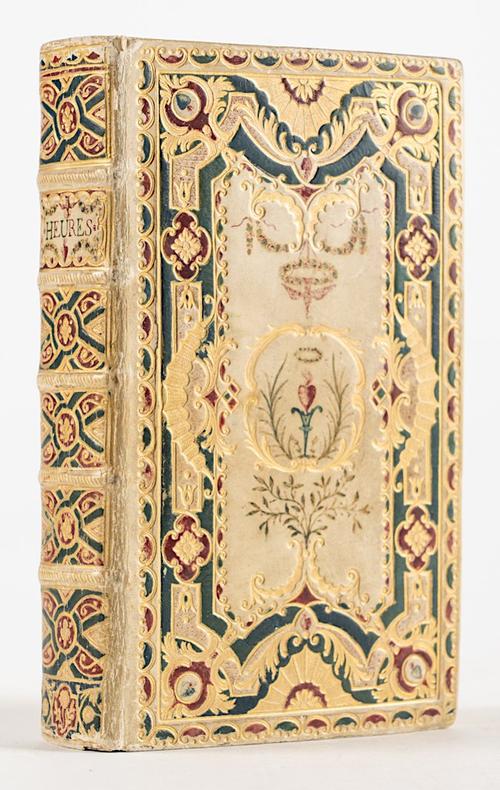 BINDING - L' Office de l 'Eglise, Paris, 1741, large 12mo, VERY FINELY BOUND in highly elaborate mosaic cream calf gilt.